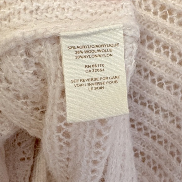 Free People Snow Nymph Blush Cream Crochet poncho , sz large - Picture 9 of 10